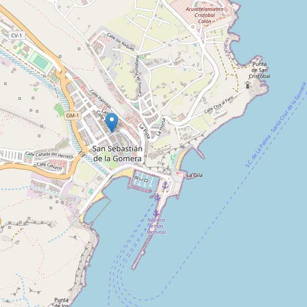 Mapa de aparcamientos-bicicletas en San Sebastián de la Gomera Thumbnail