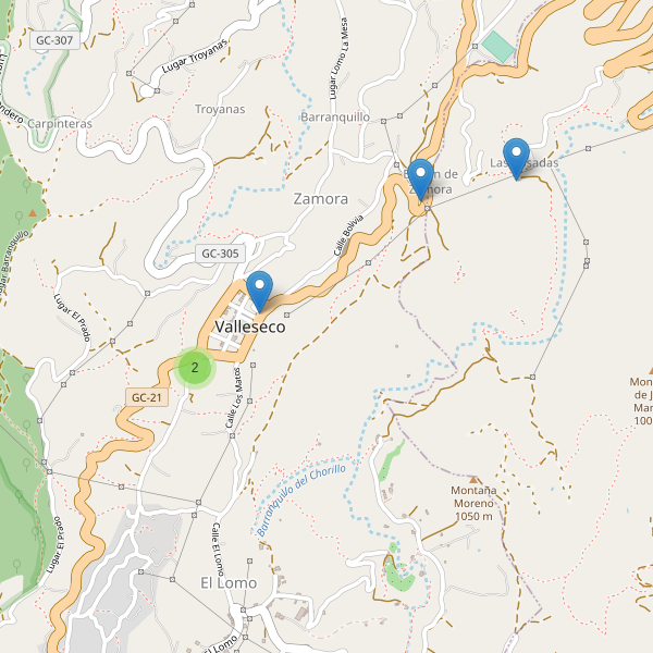 Mapa de aparcamientos en Valleseco Thumbnail