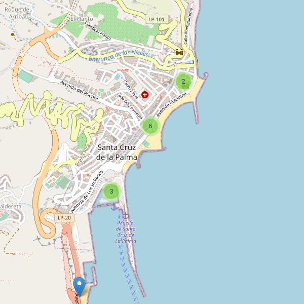 Mapa de aseos en Santa Cruz de la Palma Thumbnail
