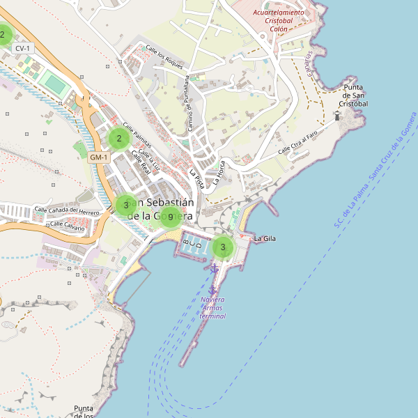 Mapa de bares en San Sebastián de la Gomera Thumbnail