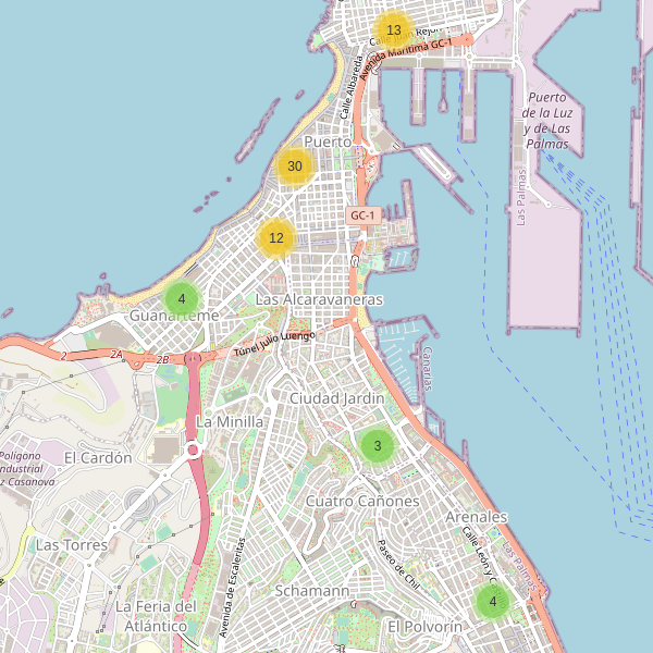 Thumbnail Mapa de hoteles en Las Palmas de Gran Canaria