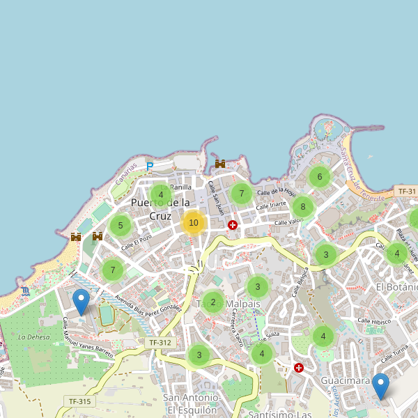 Thumbnail Mapa de hoteles en Puerto de la Cruz