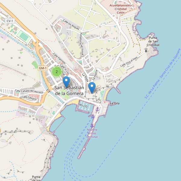Thumbnail Mapa de hoteles en San Sebastián de la Gomera