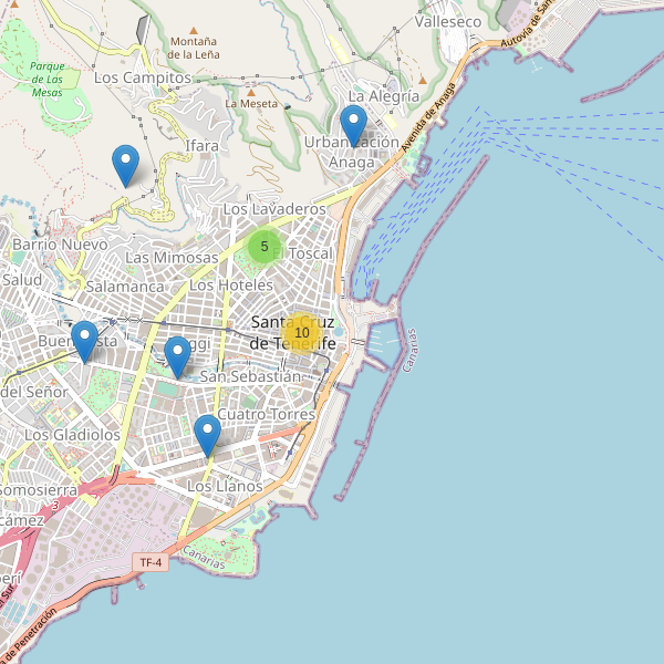 Thumbnail Mapa de hoteles en Santa Cruz de Tenerife