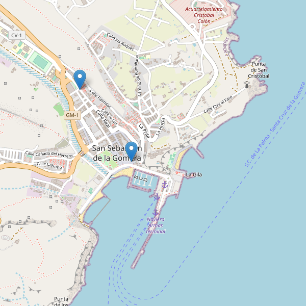 Mapa de telefonos en San Sebastián de la Gomera Thumbnail