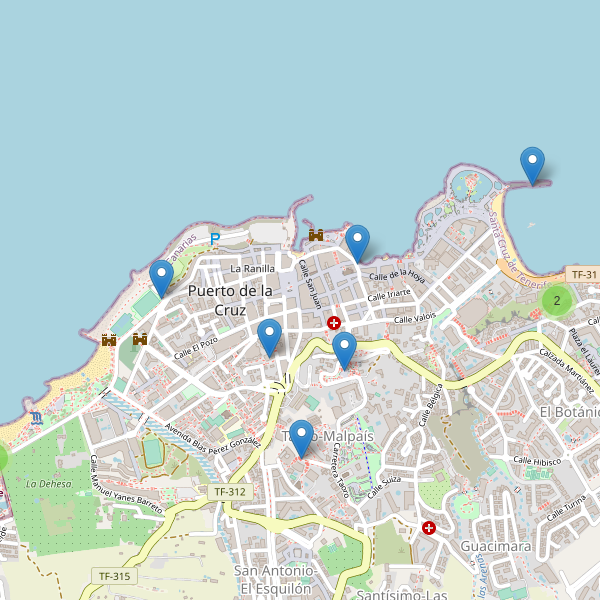 Mapa de vistas en Puerto de la Cruz Thumbnail