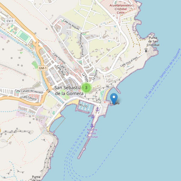 Mapa de vistas en San Sebastián de la Gomera Thumbnail