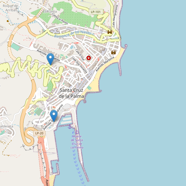 Mapa de vistas en Santa Cruz de la Palma Thumbnail