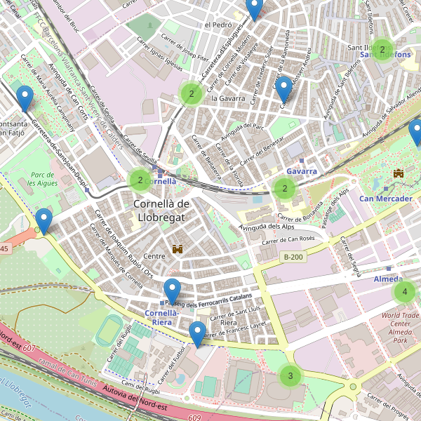 Mapa de aparcamientos-bicicletas en Cornellà de Llobregat Thumbnail