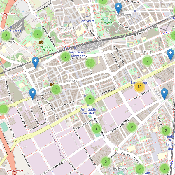Mapa de aparcamientos-bicicletas en l'Hospitalet de Llobregat Thumbnail