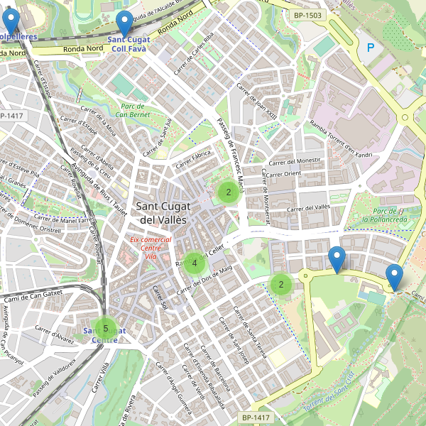 Mapa de aparcamientos-bicicletas en Sant Cugat del Vallès Thumbnail