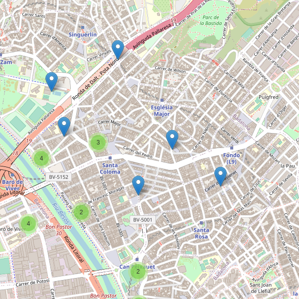Mapa de aparcamientos-bicicletas en Santa Coloma de Gramenet Thumbnail