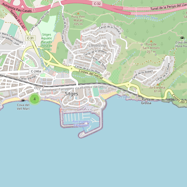 Mapa de aparcamientos-bicicletas en Sitges Thumbnail