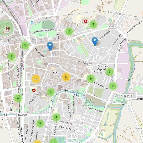 Mapa de aparcamientos-bicicletas en Vic Thumbnail