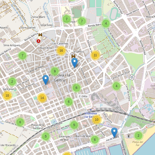 Mapa de aparcamientos-bicicletas en Vilanova i la Geltrú Thumbnail
