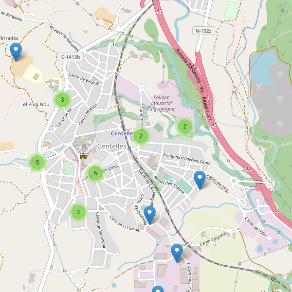 Mapa de aparcamientos en Centelles Thumbnail