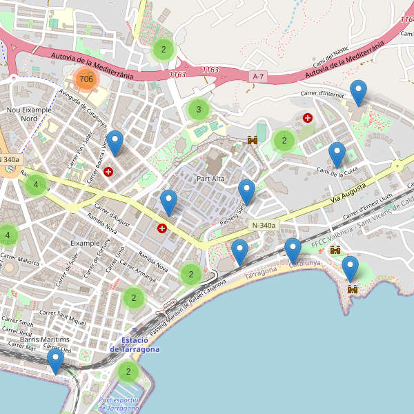 Thumbnail Mapa de aparcamientos en Tarragona
