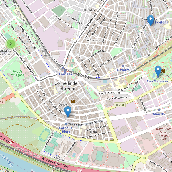 Mapa de aseos en Cornellà de Llobregat Thumbnail