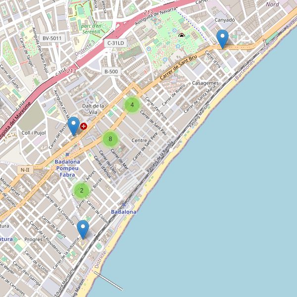 Mapa de cajeros-automaticos en Badalona Thumbnail