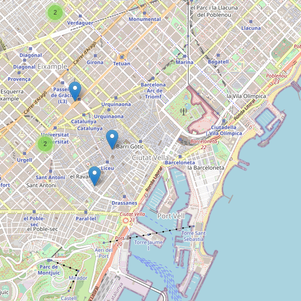 Thumbnail Mapa de cines en Barcelona