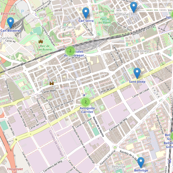 Mapa de estaciones en l'Hospitalet de Llobregat Thumbnail