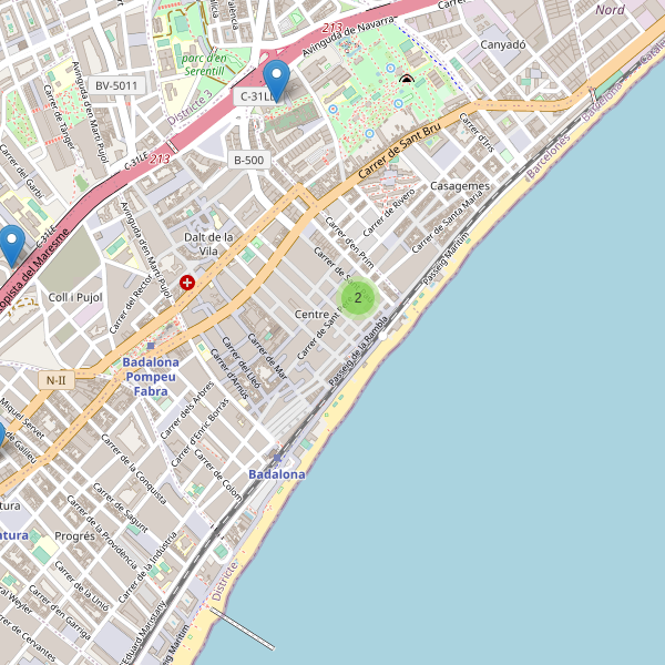 Thumbnail Mapa de hoteles en Badalona