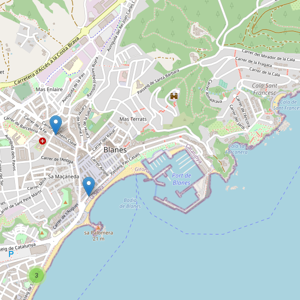 Thumbnail Mapa de hoteles en Blanes