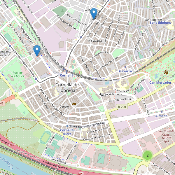 Thumbnail Mapa de hoteles en Cornellà de Llobregat