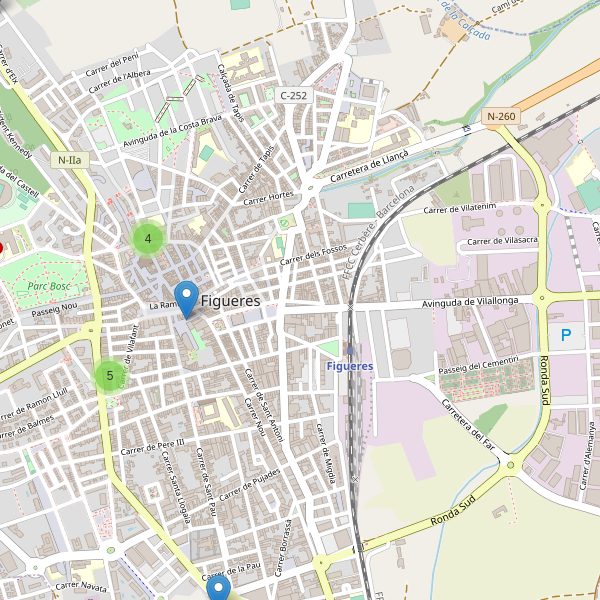 Thumbnail Mapa de hoteles en Figueres
