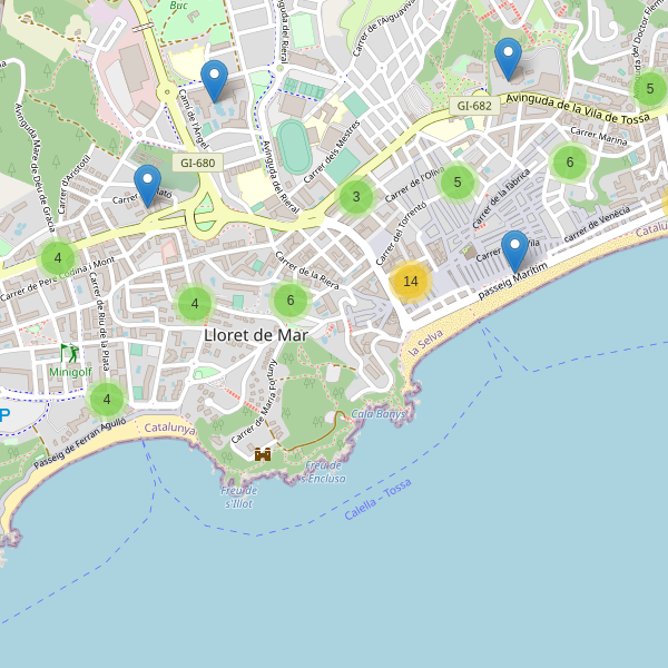 Thumbnail Mapa de hoteles en Lloret de Mar