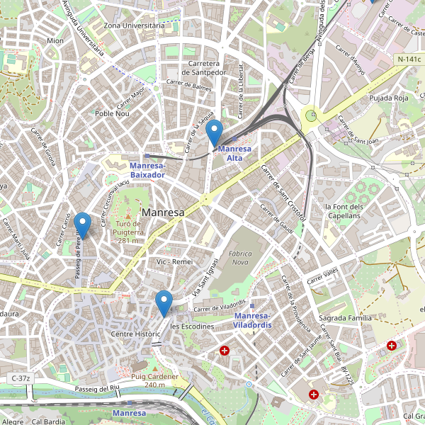 Thumbnail Mapa de hoteles en Manresa