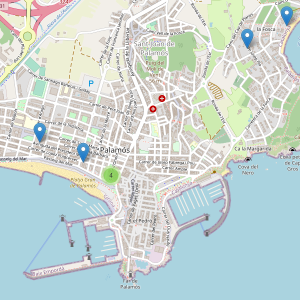 Thumbnail Mapa de hoteles en Palamós
