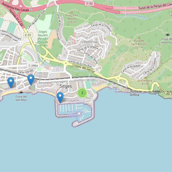 Thumbnail Mapa de hoteles en Sitges
