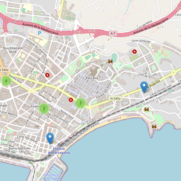 Thumbnail Mapa de hoteles en Tarragona