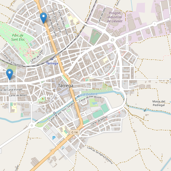 Thumbnail Mapa de hoteles en Tàrrega