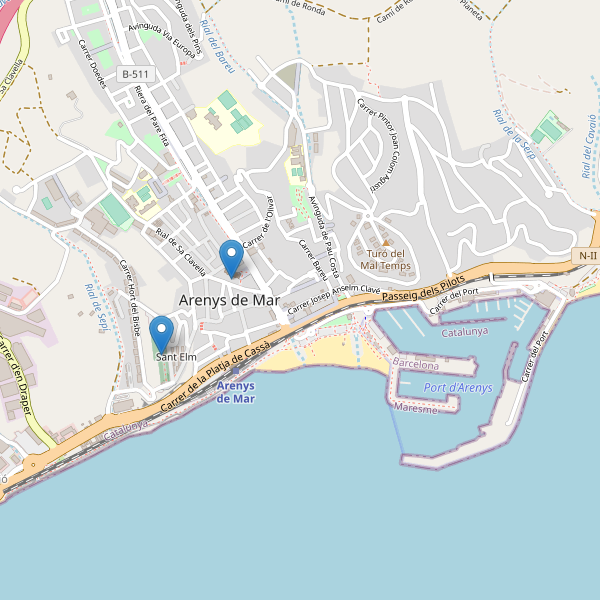 Mapa de iglesias en Arenys de Mar Thumbnail
