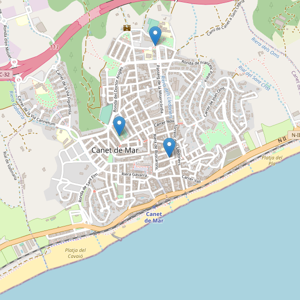 Mapa de iglesias en Canet de Mar Thumbnail