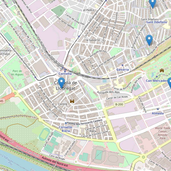 Mapa de iglesias en Cornellà de Llobregat Thumbnail