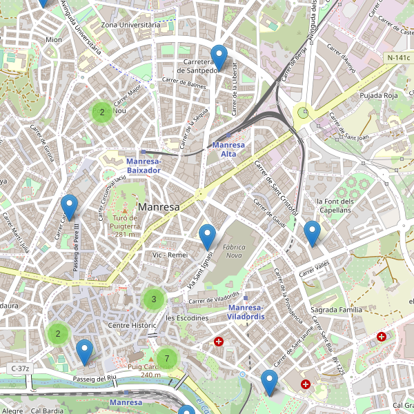 Mapa de iglesias en Manresa Thumbnail