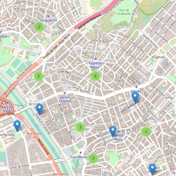 Mapa de iglesias en Santa Coloma de Gramenet Thumbnail