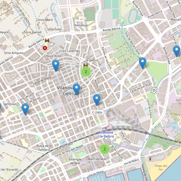 Mapa de iglesias en Vilanova i la Geltrú Thumbnail