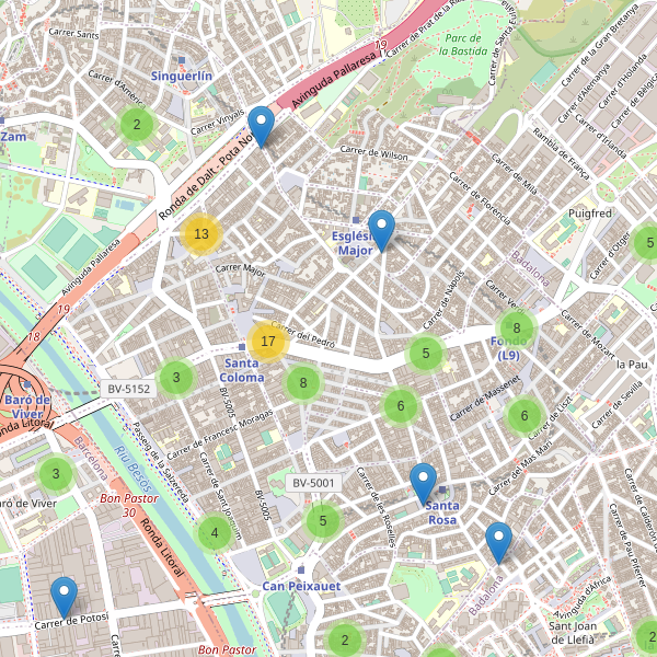 Thumbnail Mapa de restaurantes en Santa Coloma de Gramenet