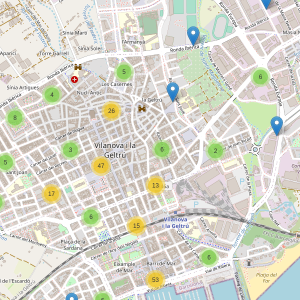 Thumbnail Mapa de restaurantes en Vilanova i la Geltrú