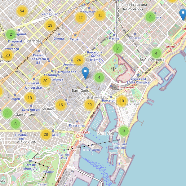 Thumbnail Mapa de supermercados en Barcelona