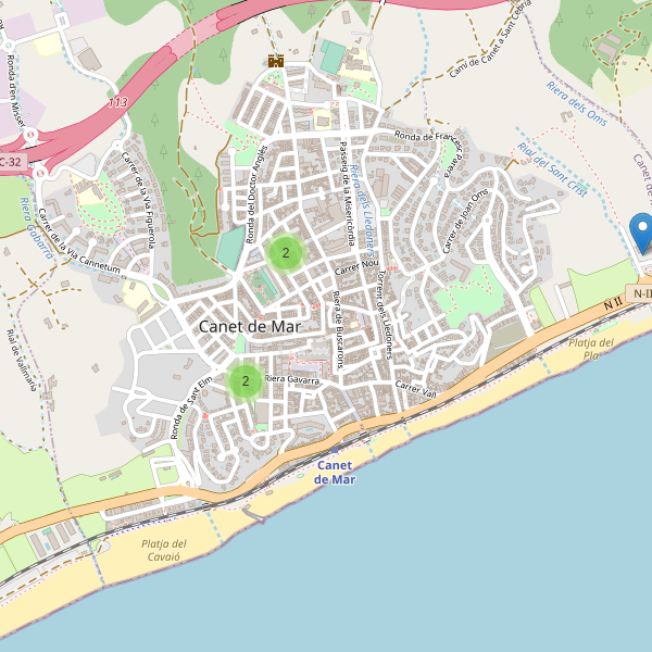 Thumbnail Mapa de supermercados en Canet de Mar