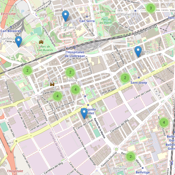 Thumbnail Mapa de supermercados en l'Hospitalet de Llobregat