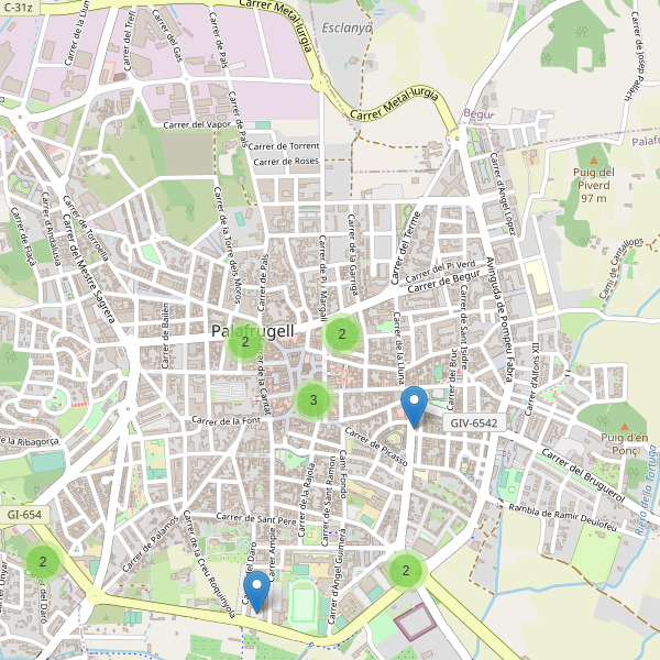 Thumbnail Mapa de supermercados en Palafrugell