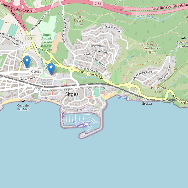 Thumbnail Mapa de supermercados en Sitges