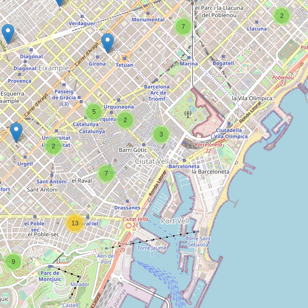 Thumbnail Mapa de teatros en Barcelona