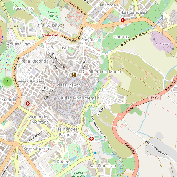 Mapa de aparcamientos-bicicletas en Cáceres Thumbnail